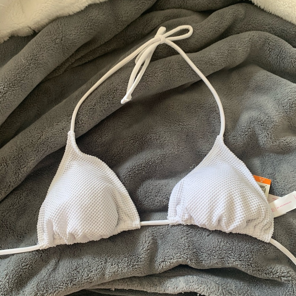 white bikini top